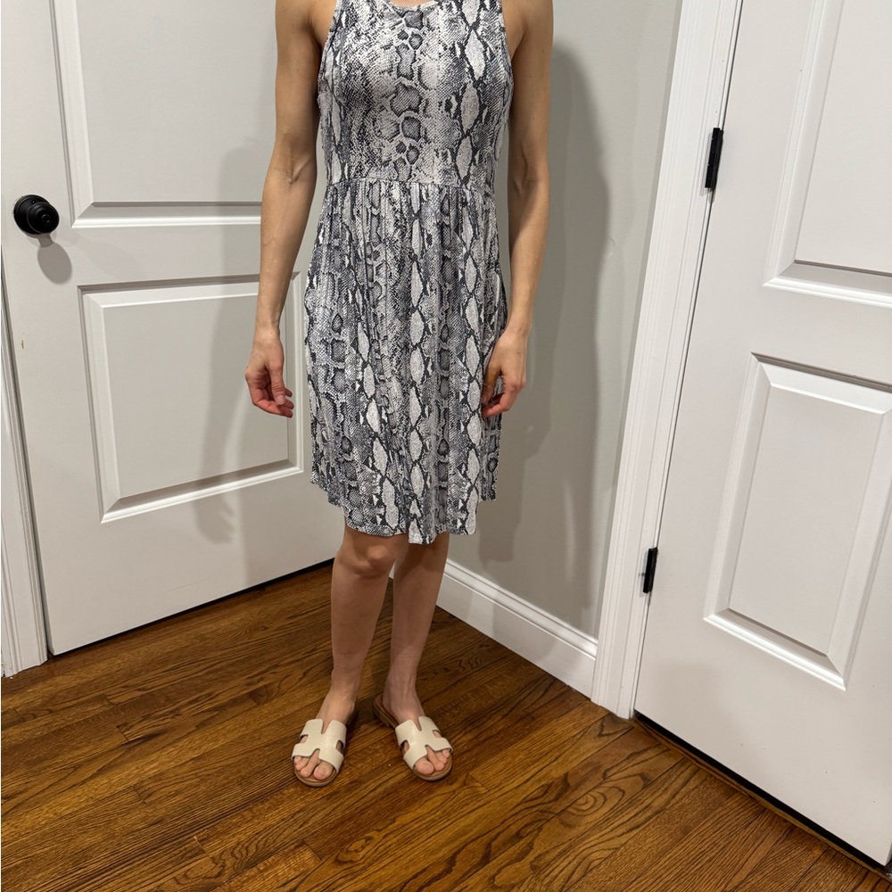 Chic Snake Print Mini Dress